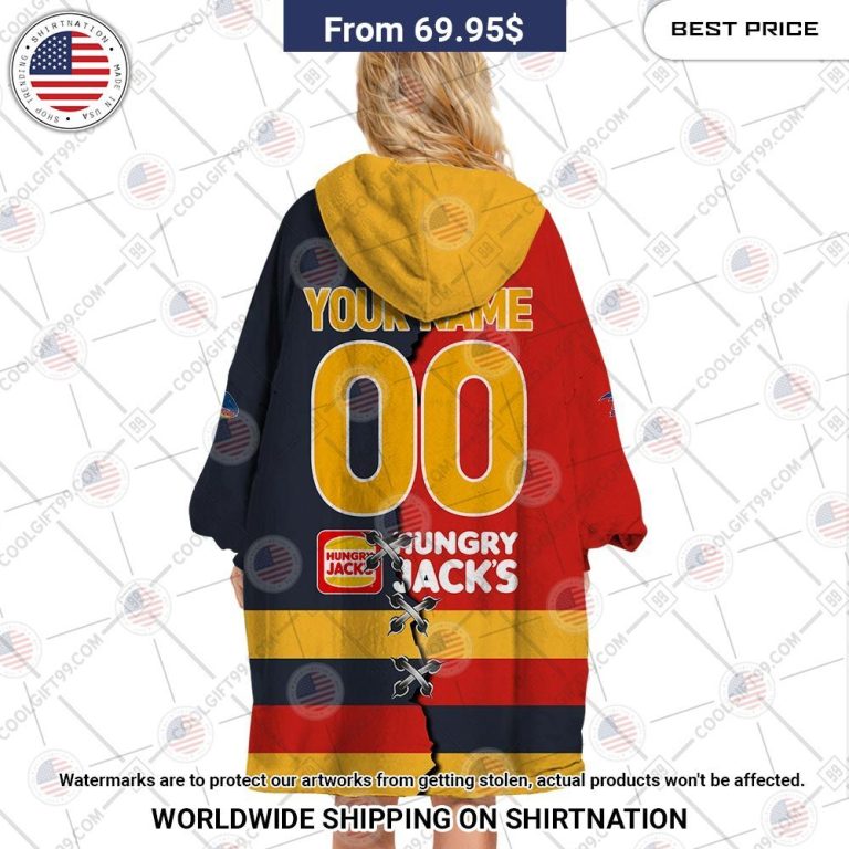 Personalized AFL Adelaide Crows Jersey Oodie Blanket Hoodie Amazing Pic