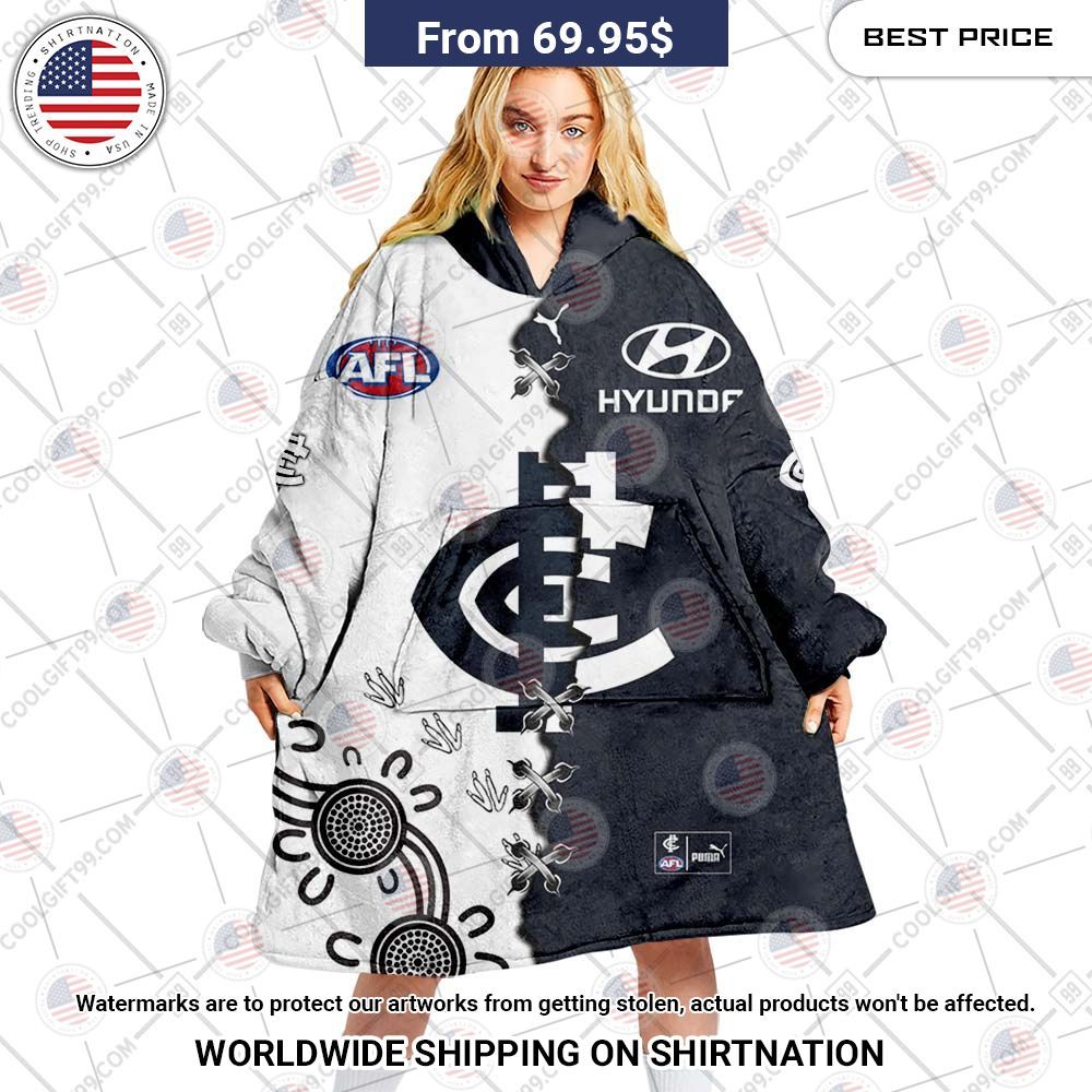 Personalized AFL Carlton Blues Jersey Oodie Blanket Hoodie Sizzling