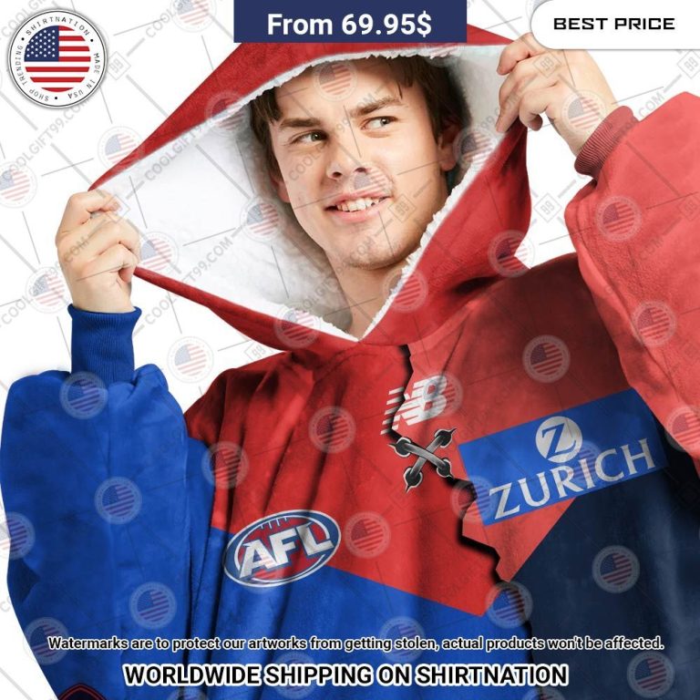 Personalized AFL Melbourne Demons Jersey Oodie Blanket Hoodie Nice shot bro