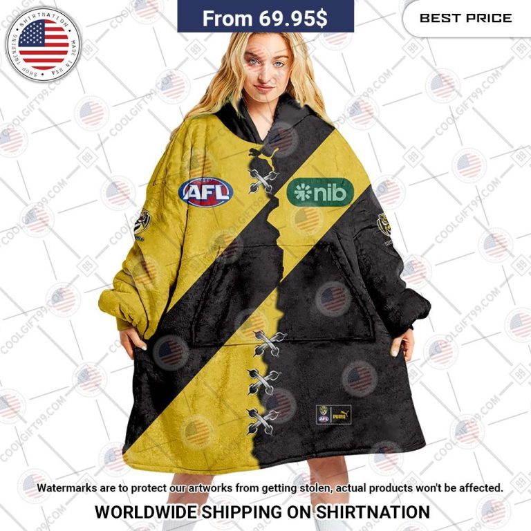 personalized afl richmond tigers jersey oodie blanket hoodie 1 283.jpg