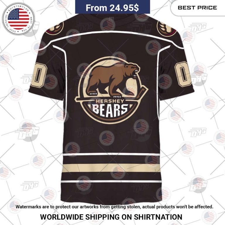 Personalized AHL Hershey Bears Premier Jersey Brown Shirt Selfie expert