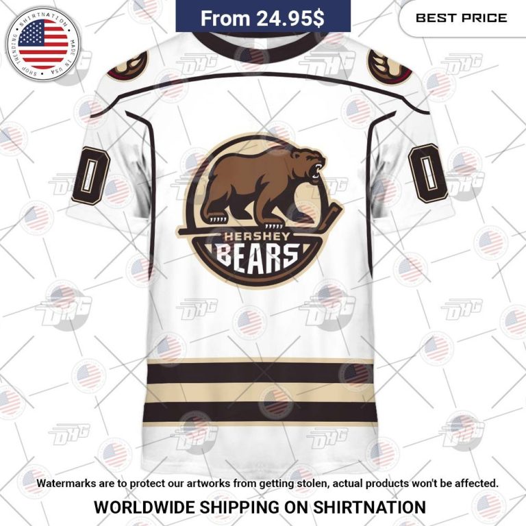 Personalized AHL Hershey Bears Premier Jersey White Shirt Heroine