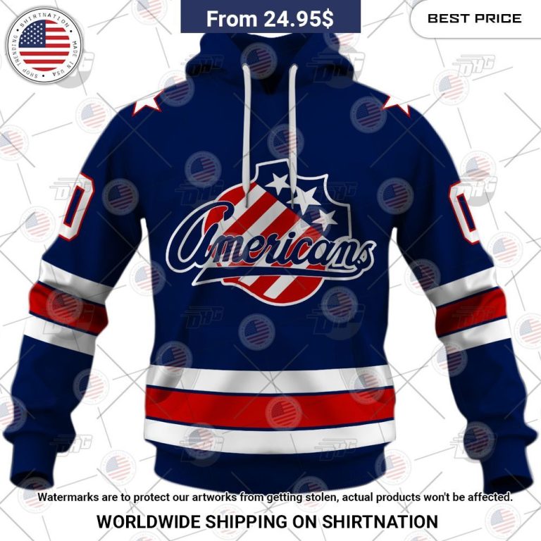 Personalized AHL Rochester Americans Premier Jersey Navy Shirt Stand easy bro