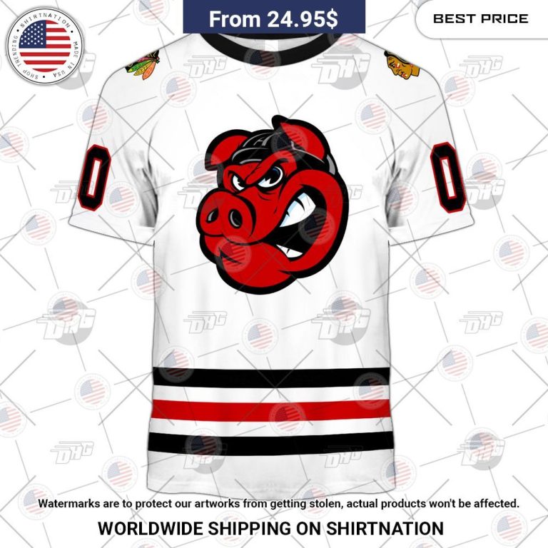 Personalized AHL Rockford IceHogs Premier Jersey White Shirt Good click