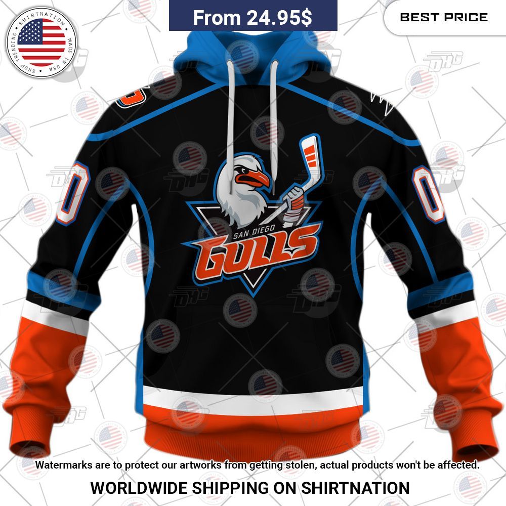 Personalized AHL San Diego Gulls Premier Jersey Black Shirt Nice shot bro