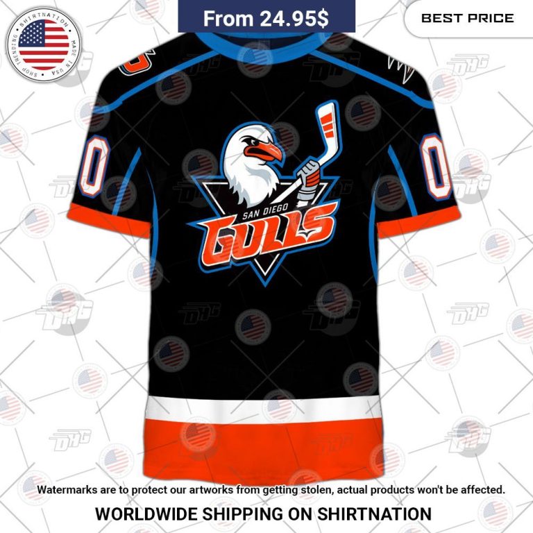 Personalized AHL San Diego Gulls Premier Jersey Black Shirt Nice shot bro