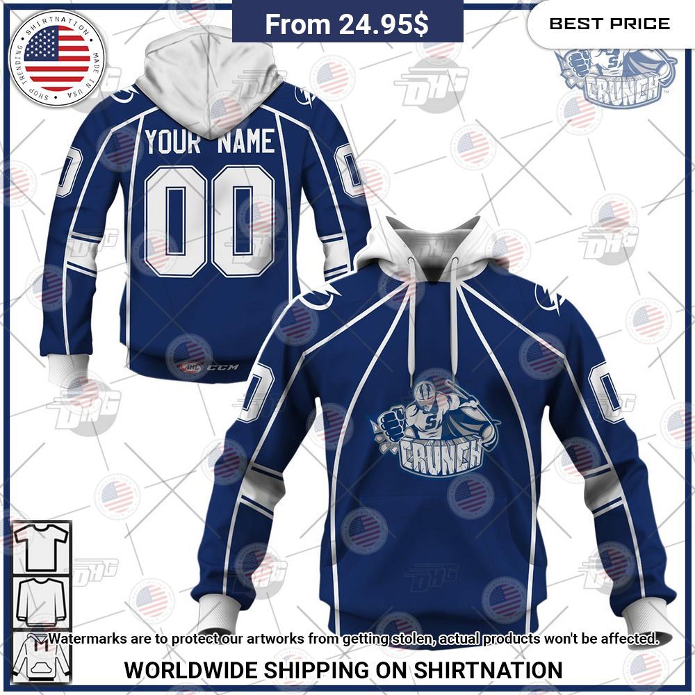 Personalized AHL Syracuse Crunch Premier Jersey Blue Shirt Royal Pic of yours