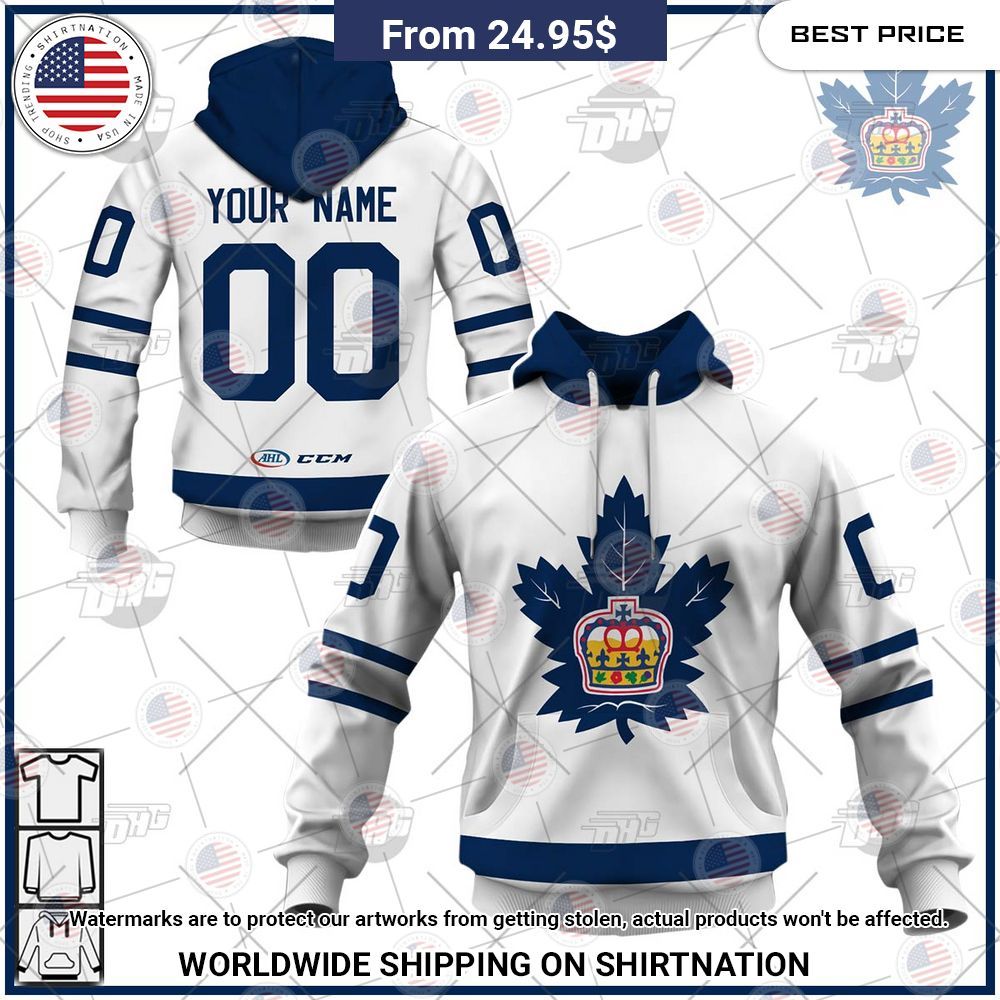 Personalized AHL Toronto Marlies Premier Jersey White Shirt Nice Pic