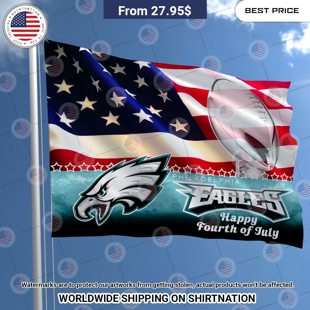 BEST Philadelphia Eagles Happy Fourth of July 3D Flag
