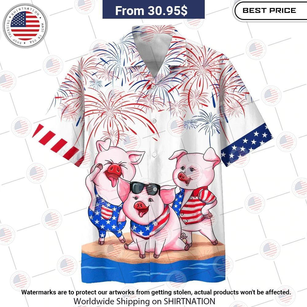 Pig Independence Day Aloha Hawaiian Shirt You look so healthy and fit