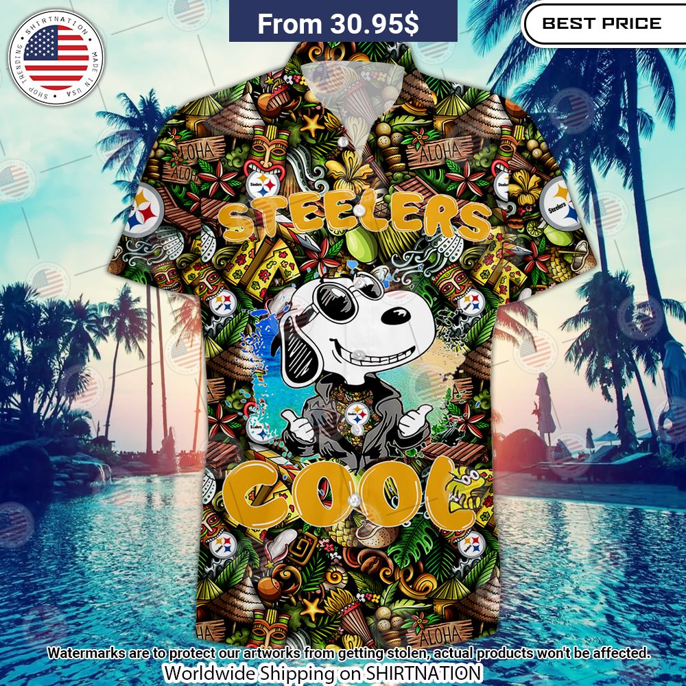 Pittsburgh Steelers Snoopy Hawaiian Shirt Elegant and sober Pic