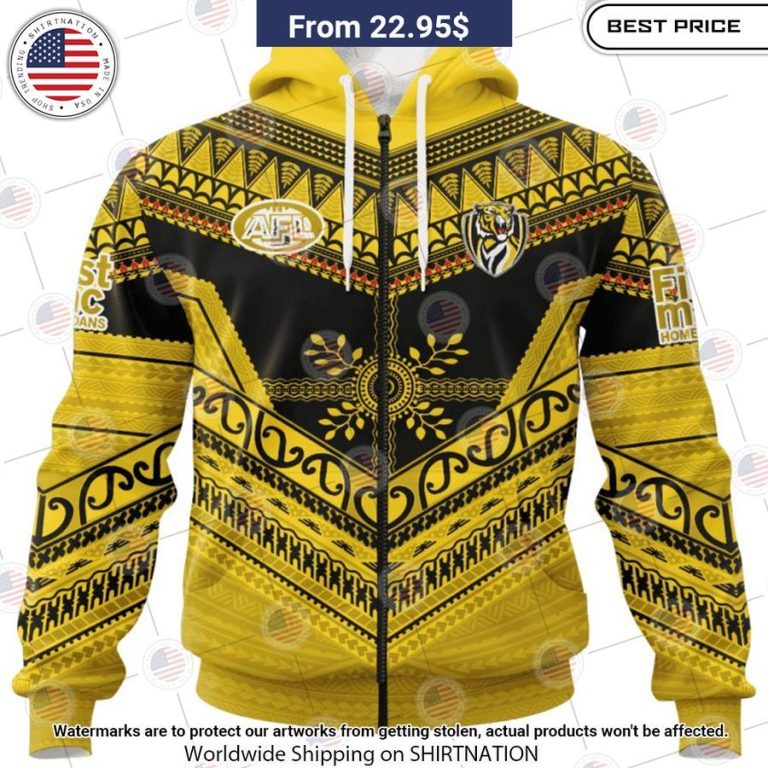 Richmond Tigers Pasifika Custom Shirt Generous look