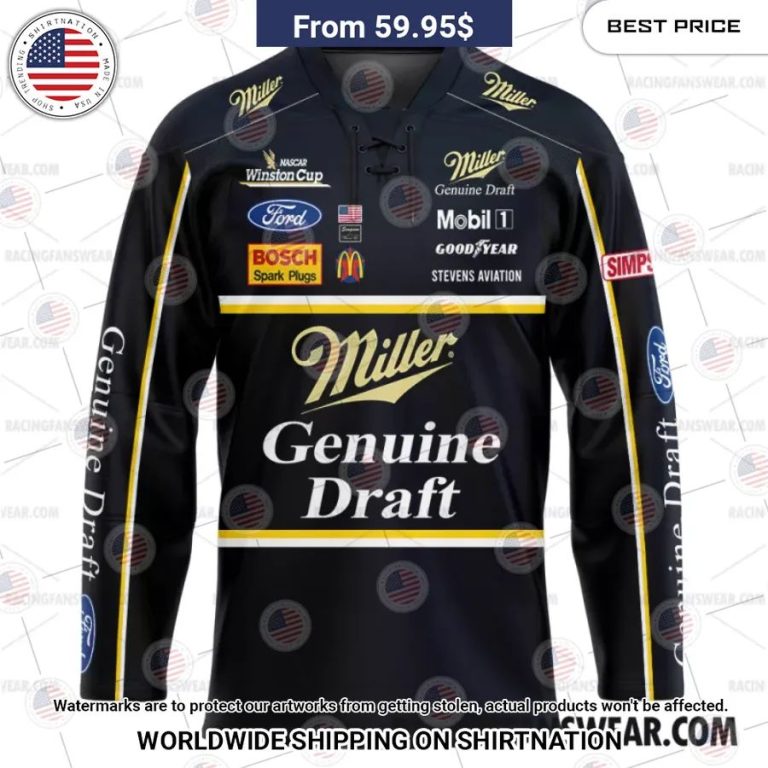 Rusty Wallace Nascar 1995 Miller Film Racing Hockey Jersey Super sober