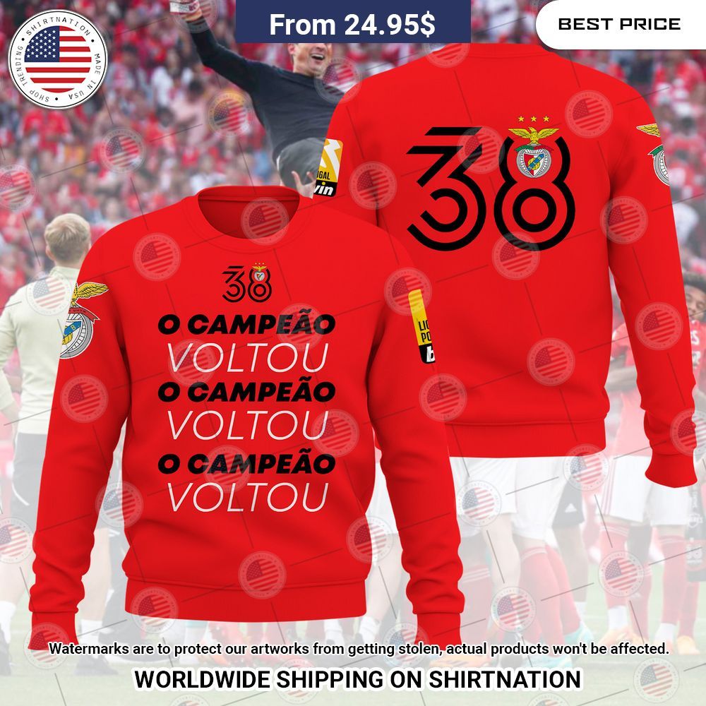 S.L. Benfica Hoodie Shirt Natural and awesome
