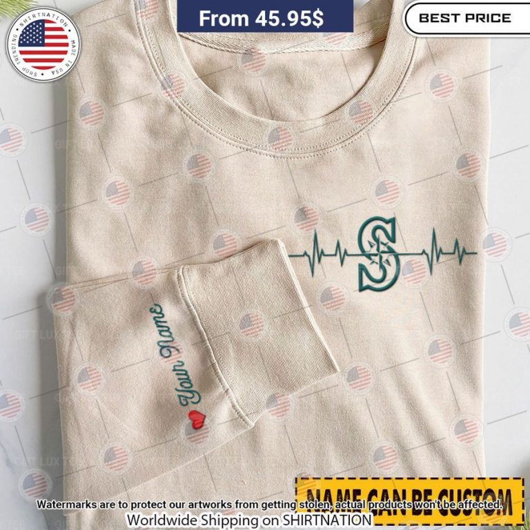 Seattle Mariners Heartbeat CUSTOM Embroidered Sweatshirt Good look mam