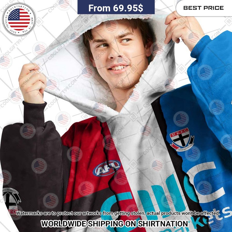 St. Kilda Saints Mix Hoodie Blanket Natural and awesome