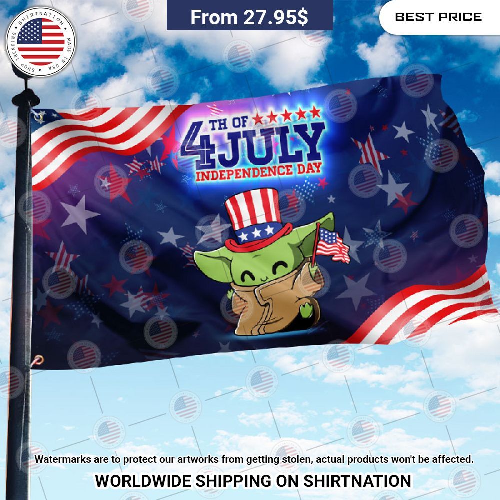 BEST Star Wars Baby Yoda 4th Of July Independence Day 3D Flag