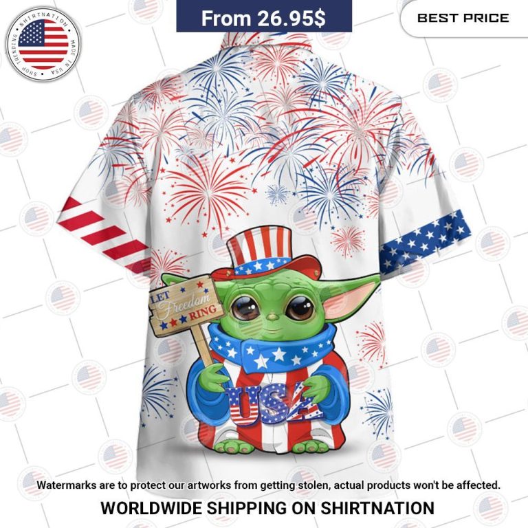 Star Wars Baby Yoda Independence Day Hawaiian Shirt Damn good