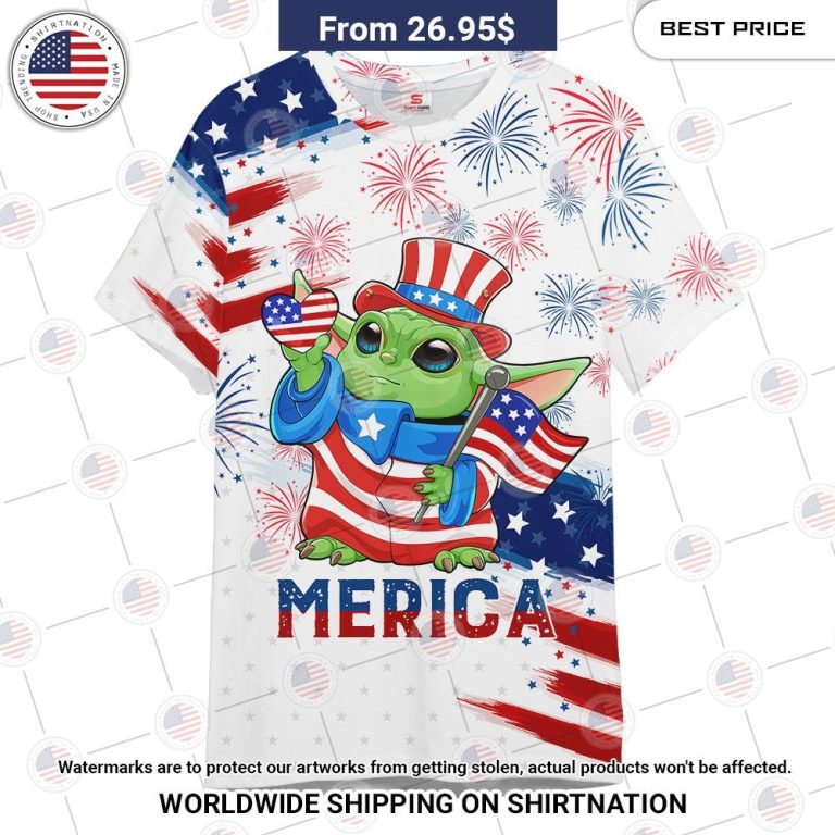 Star Wars Baby Yoda Independence Day T Shirt Short This place looks exotic.