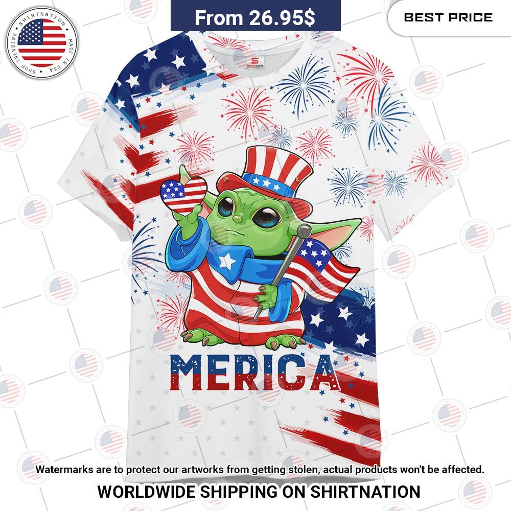 Star Wars Baby Yoda Independence Day T Shirt Short This place looks exotic.