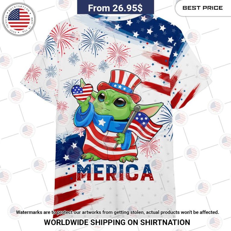 Star Wars Baby Yoda Independence Day T Shirt Short You look too weak