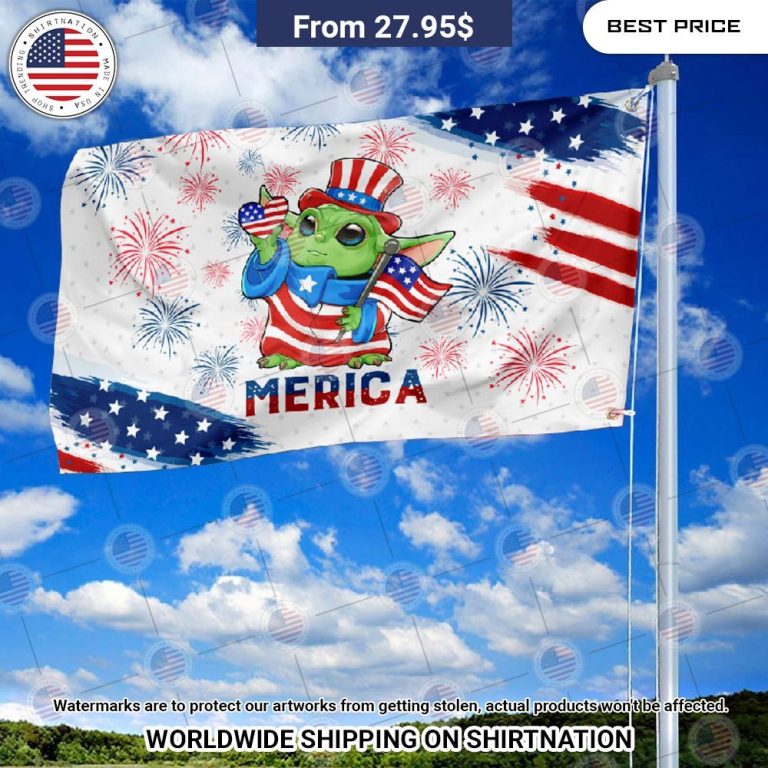 Star Wars Baby Yoda Merica Flag Handsome as usual