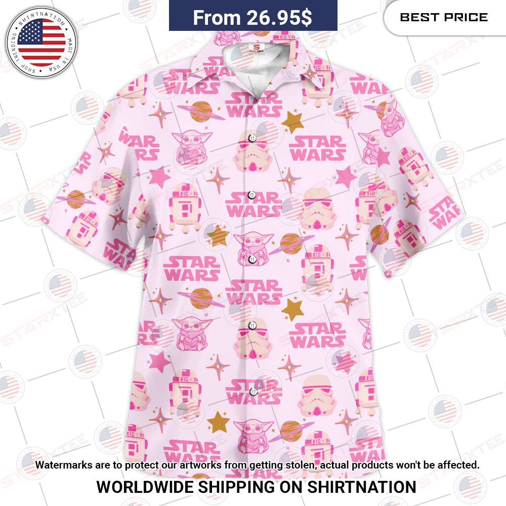 BEST Star Wars Baby Yoda Space Pink Hawaii Shirt