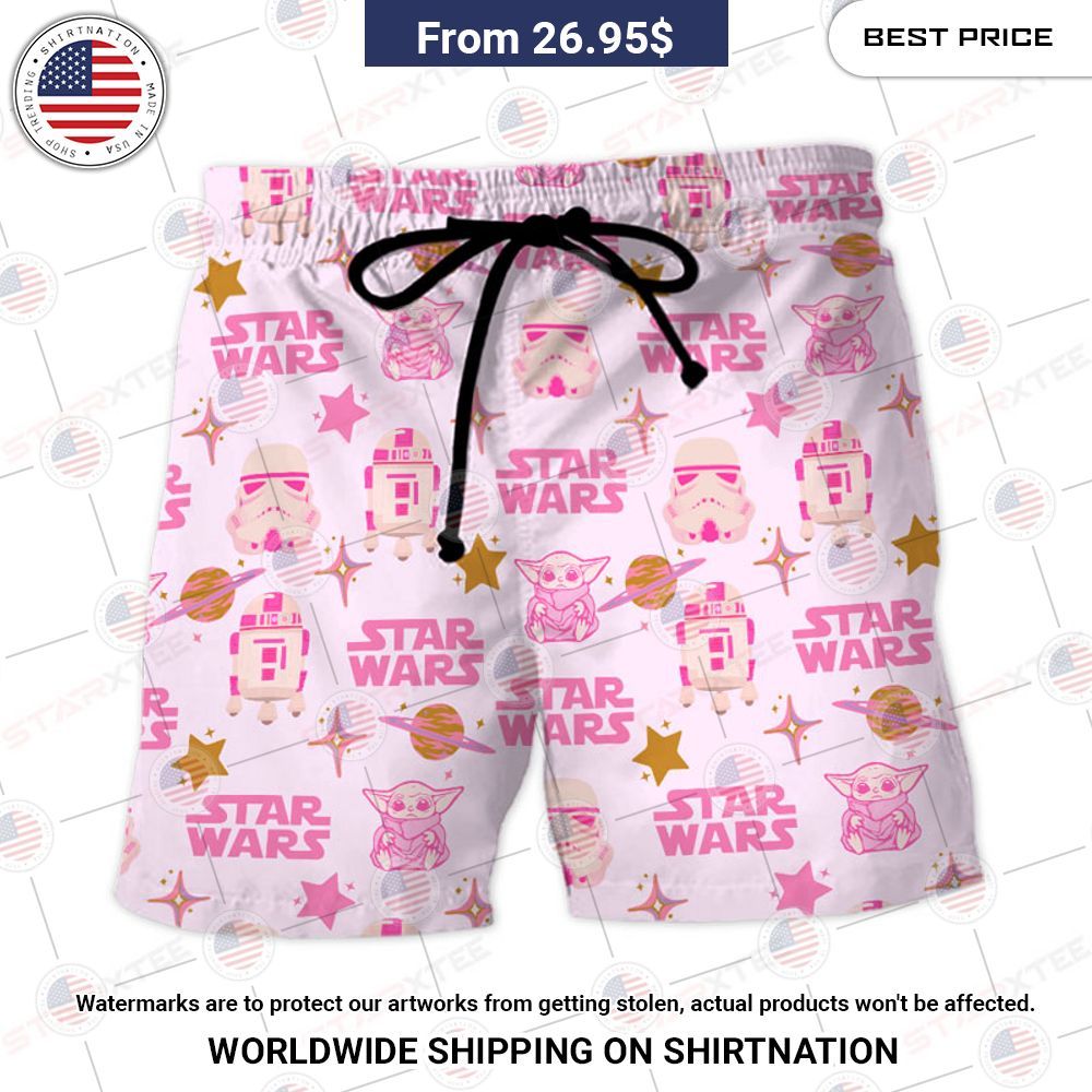 Star Wars Baby Yoda Space Pink Hawaiian Shirt Selfie expert