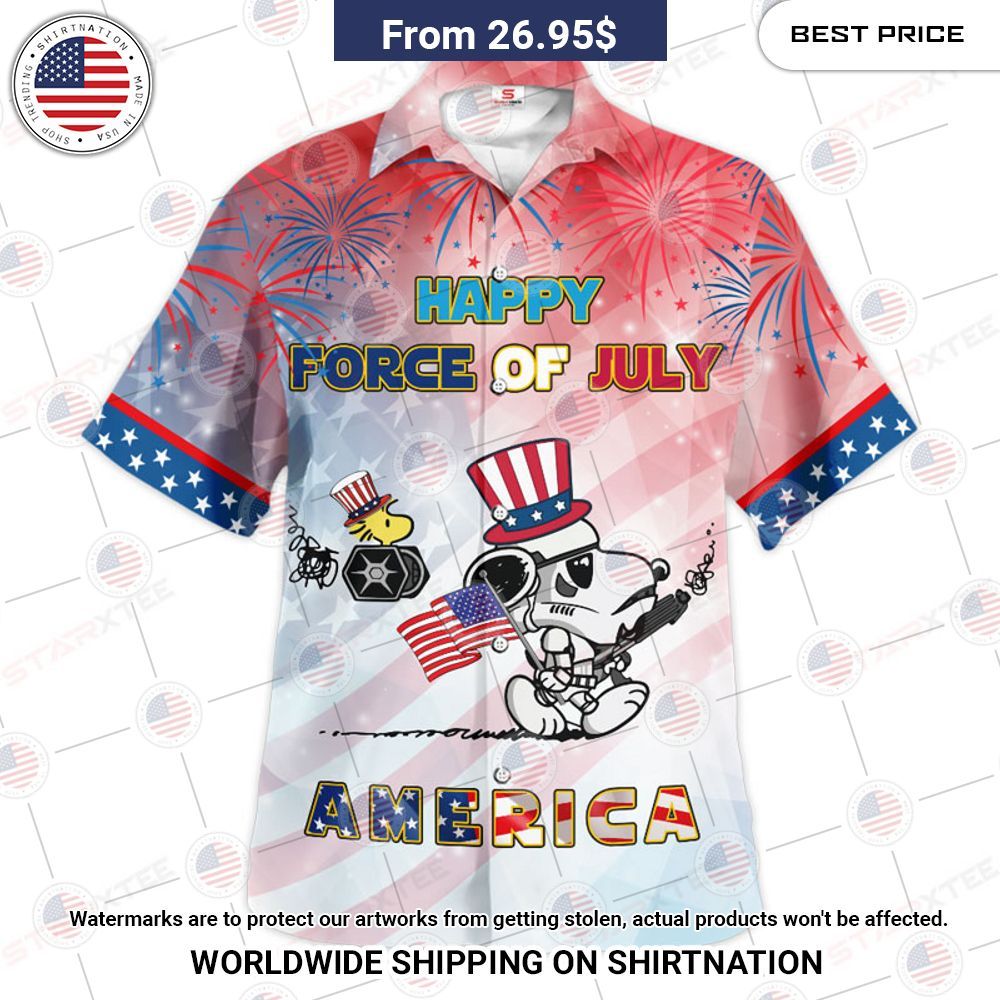 Star Wars Snoopy Happy Force Of July America Hawaiian Shirt Awesome Pic guys