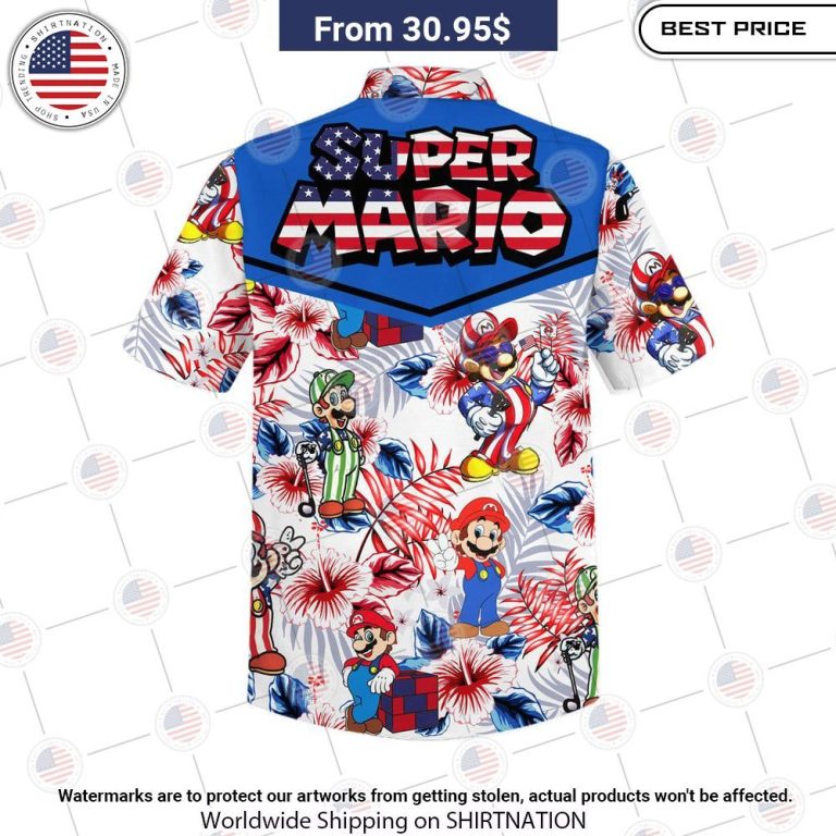 Super Mario 4th July Hawaiian shirt Coolosm