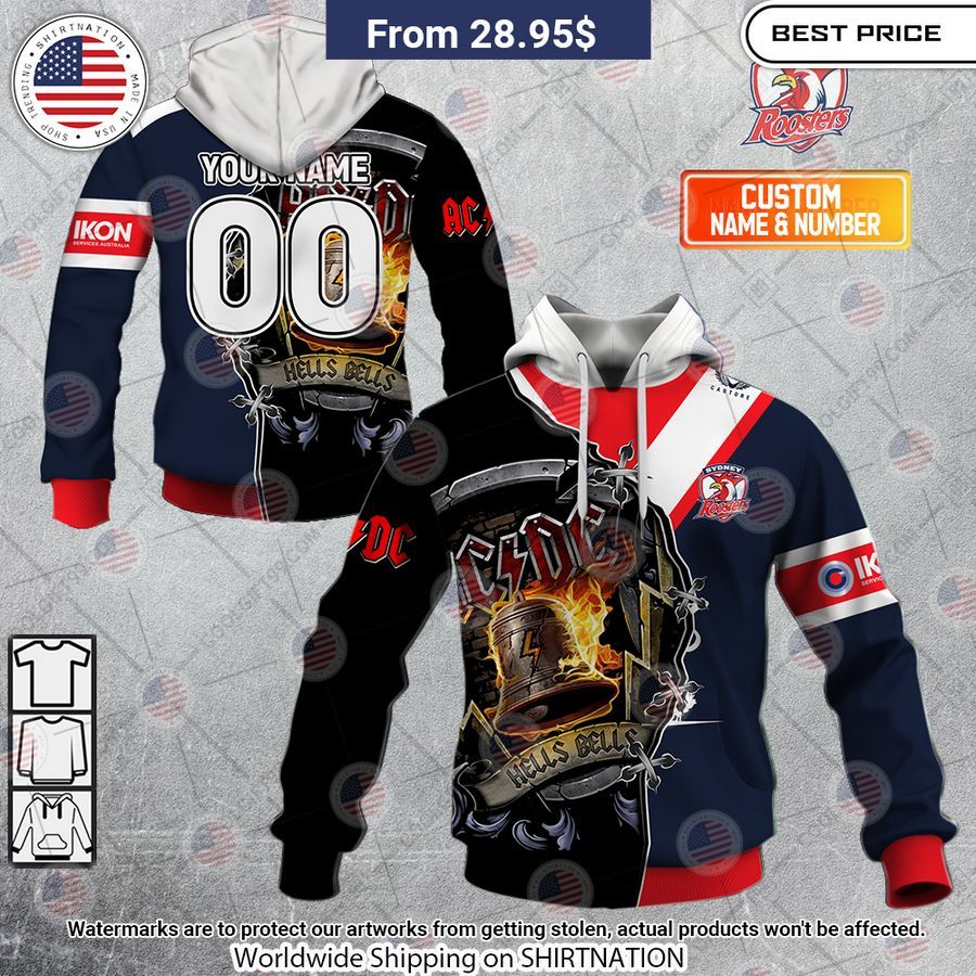 Sydney Roosters ACDC Hells Bells CUSTOM Hoodie Is this your new friend?
