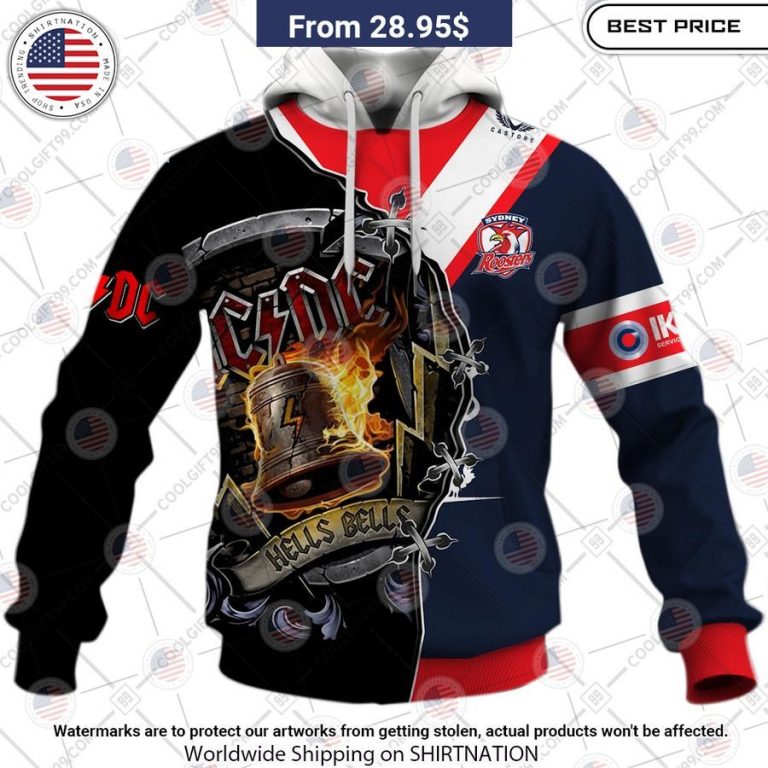 Sydney Roosters ACDC Hells Bells CUSTOM Hoodie Sizzling