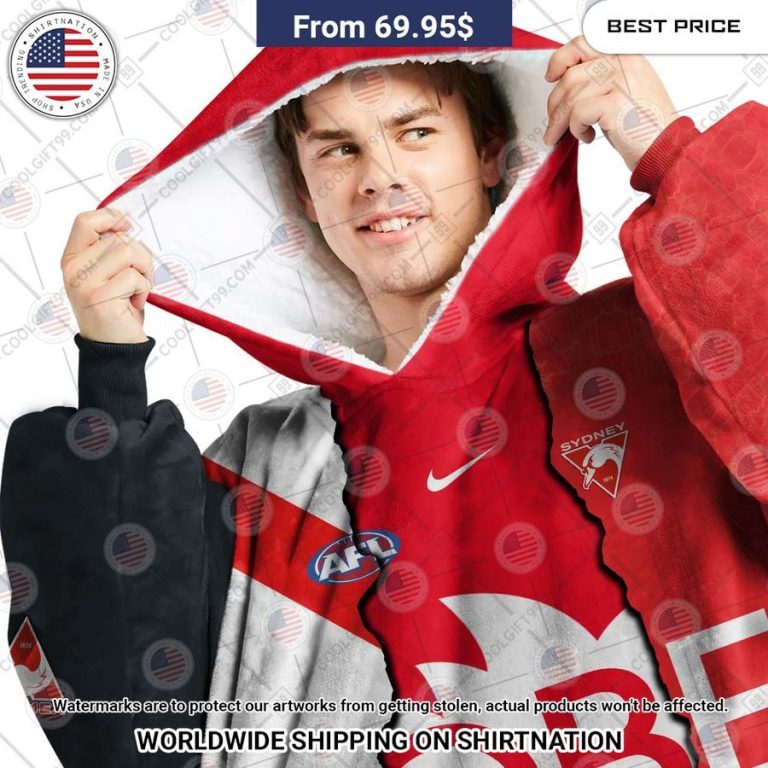 Sydney Swans Mix Hoodie Blanket You look lazy