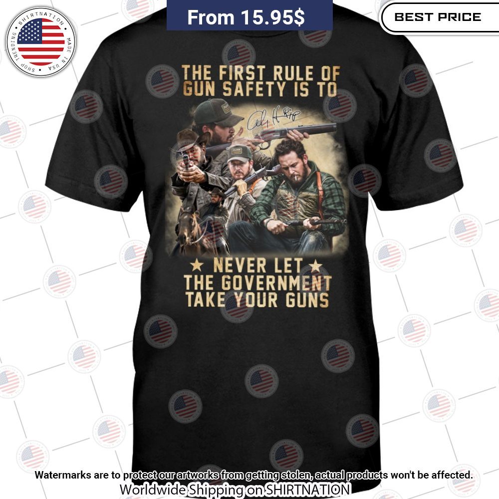 the first rule of gun safety is to never let the government take your guns hoodie shirt 1 657.jpg