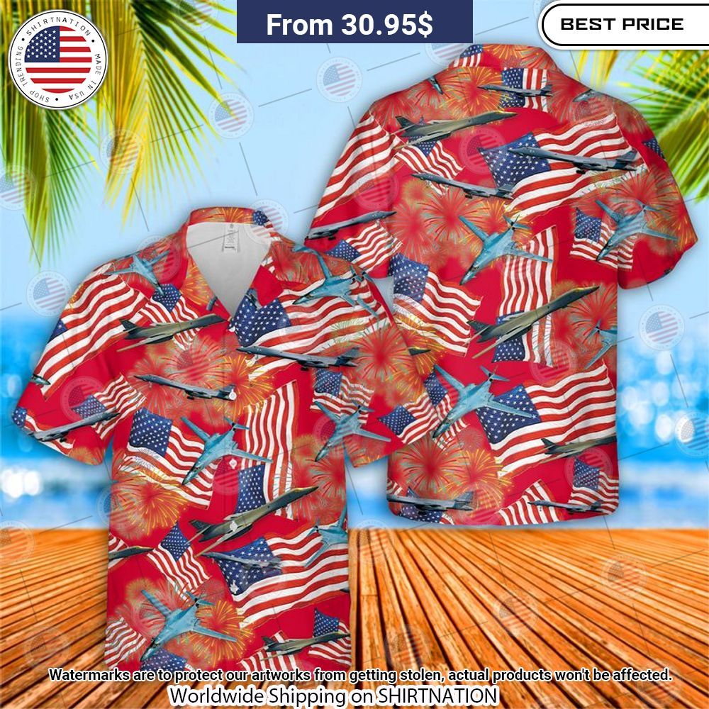 US Air Force Rockwell B 1 Lancer US Independence Day Hawaiian Shirt Cool DP