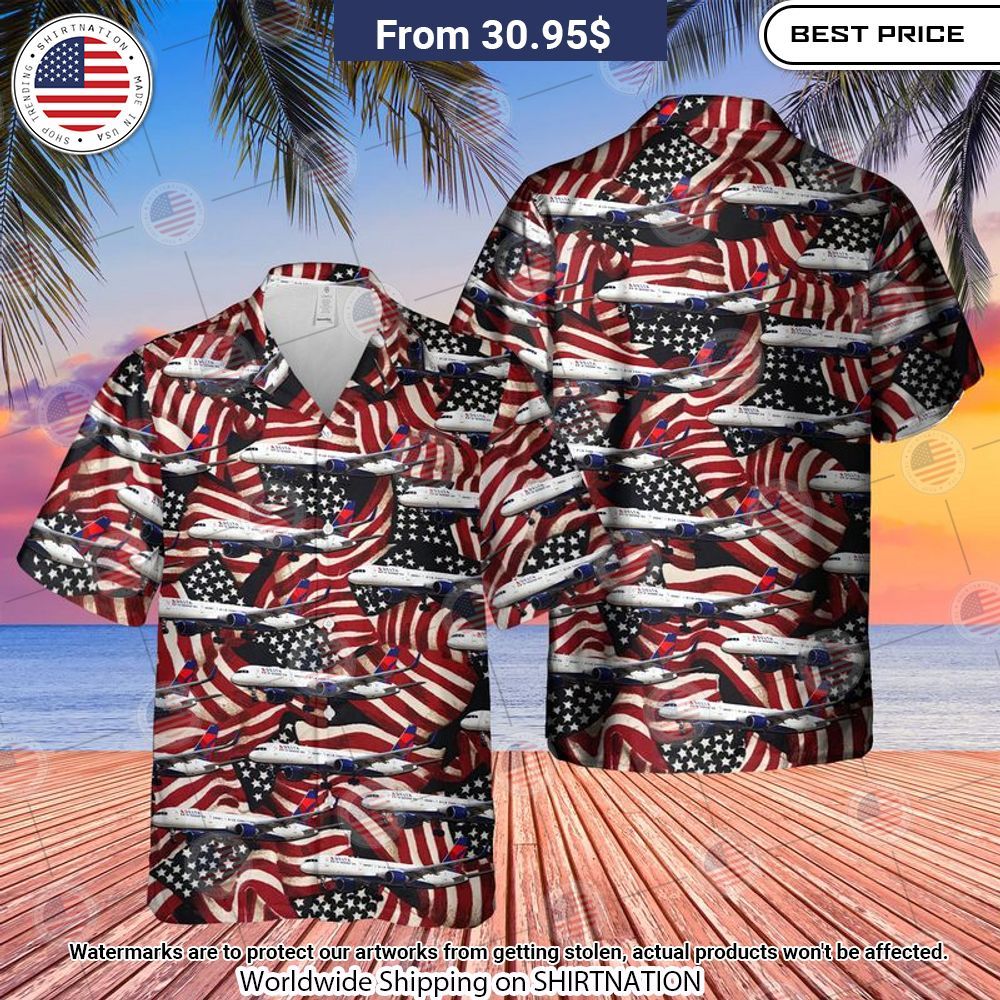 US Airlines 2 Boeing 757 232 4th of July Hawaiian Shirt Amazing Pic