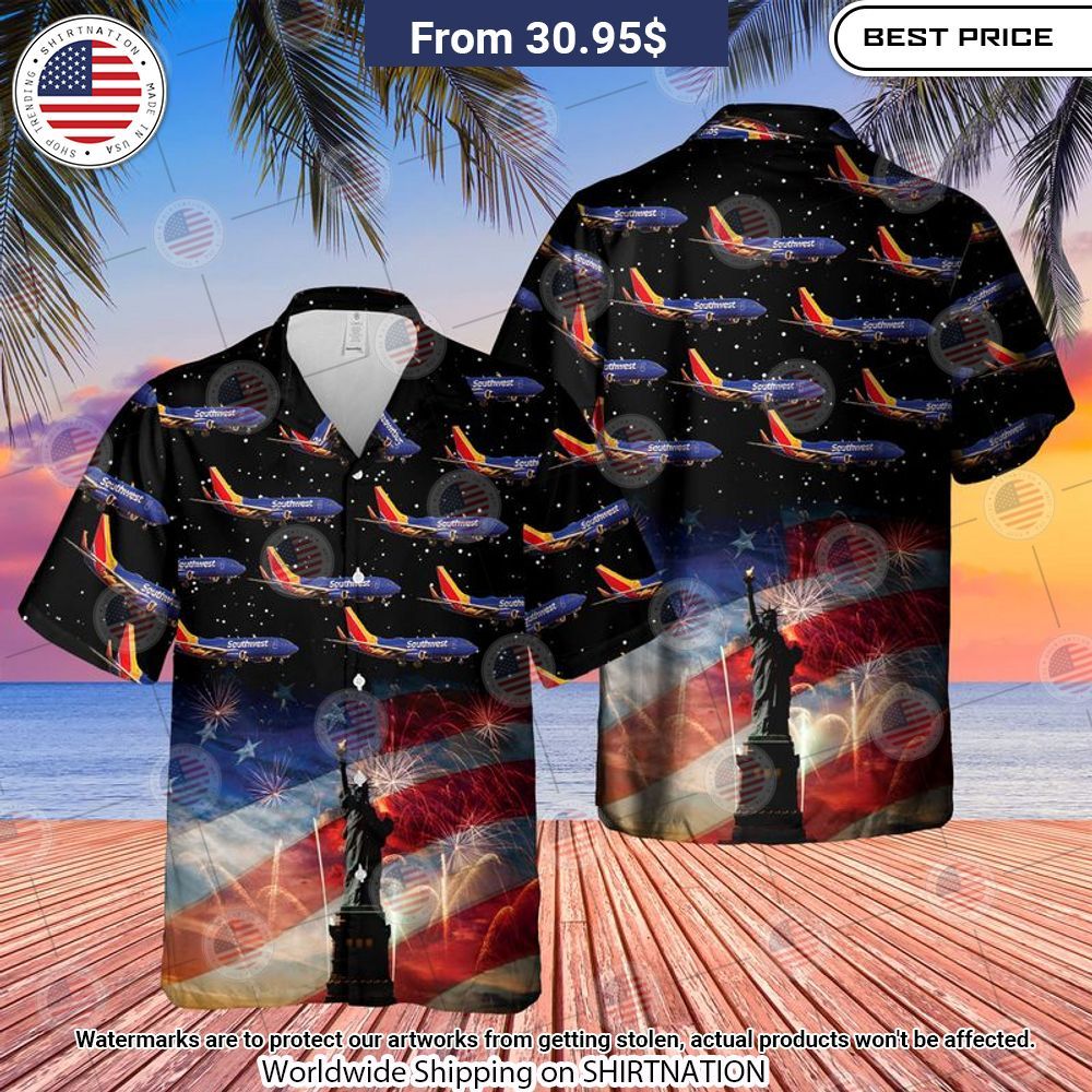 US Airlines 3 Boeing 737 7H4 Independence Day Hawaiian Shirt Amazing Pic
