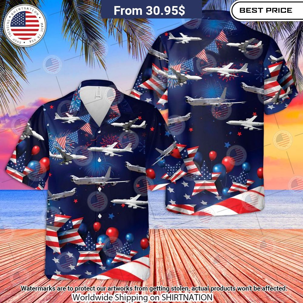US Navy Boeing E 6 Mercury 4th Of July Hawaiian Shirt Stand easy bro