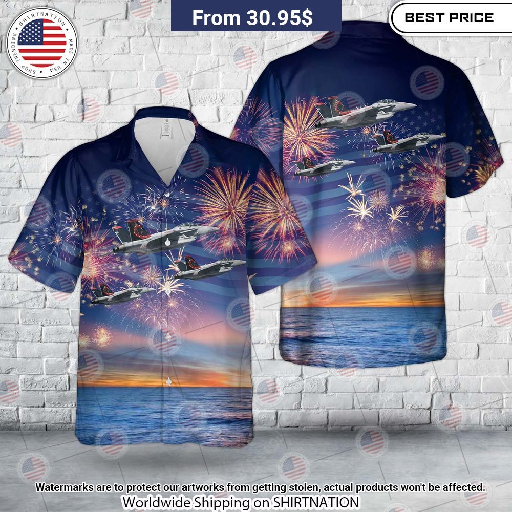 BEST US Navy EA-18G Of VAQ-132 Scorpions 4th Of July Hawaii Shirt