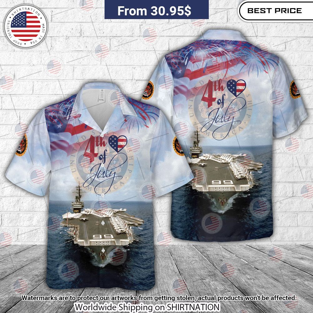 BEST US Navy USS America (CVA CV-66) 4th Of July Hawaii Shirt