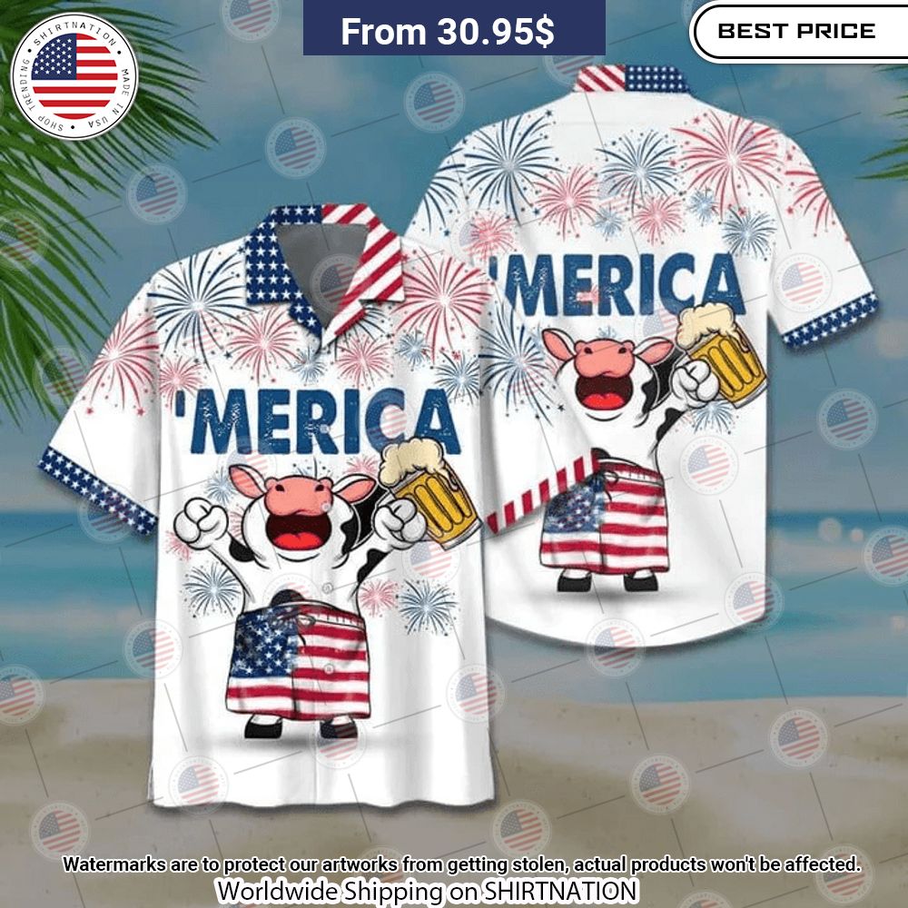 USA Independence Day Cow Hawaiian Shirt Have you joined a gymnasium?
