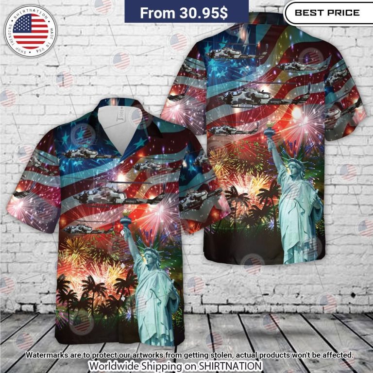 USMC Bell AH 1T Sea Cobra 209 4th Of July Hawaiian Shirt Awesome Pic guys