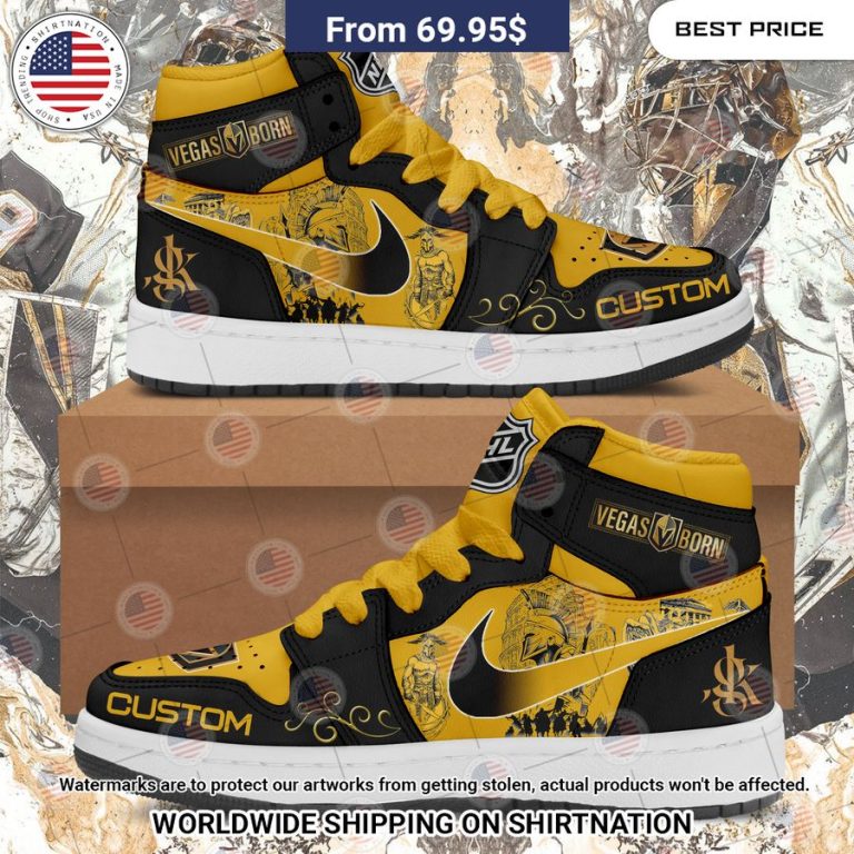 Vegas Golden Knights CUSTOM Air Jordan High Top Shoes Best couple on earth