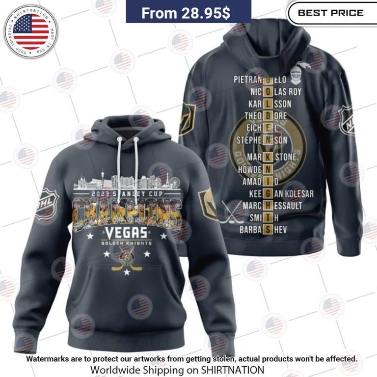 vegas golden knights stanley cup champions 2023 black hoodie 1