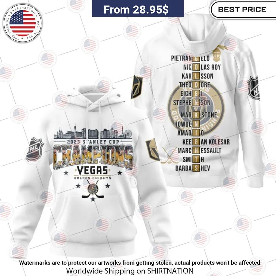 vegas golden knights stanley cup champions 2023 white hoodie 1