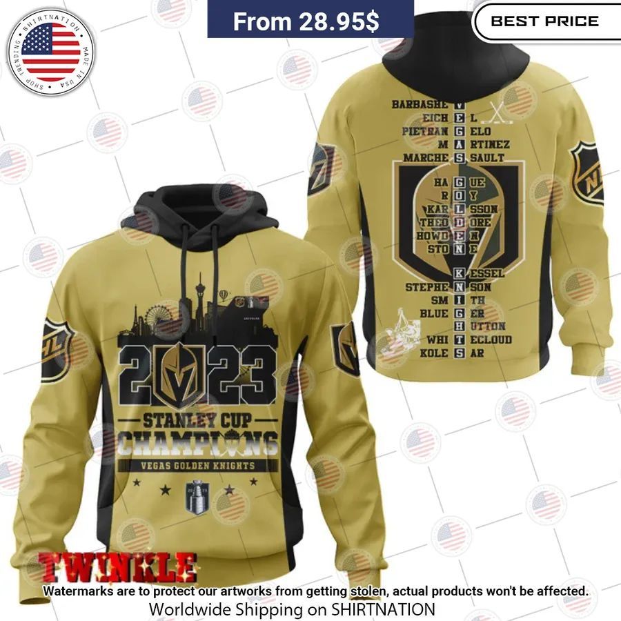 vegas golden knights stanley cup champions gold hoodie 1