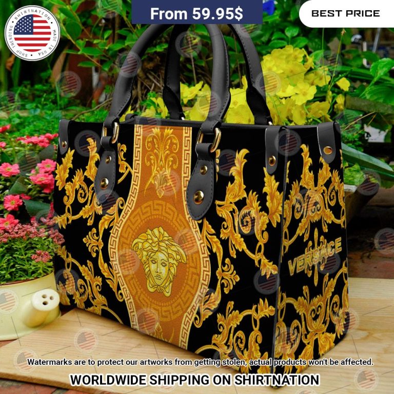 Versace Pattern Leather Handbag Cutting dash