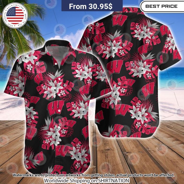 Wisconsin Badgers Football Hawaiian Shirt Cutting dash