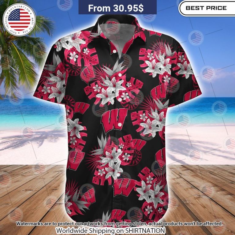 Wisconsin Badgers Football Hawaiian Shirt Nice shot bro