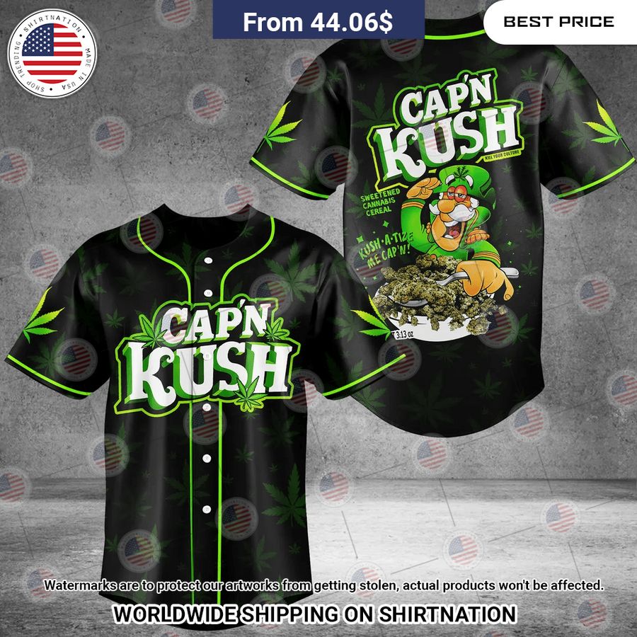 Cap'N Kush Baseball Jersey Radiant and glowing Pic dear
